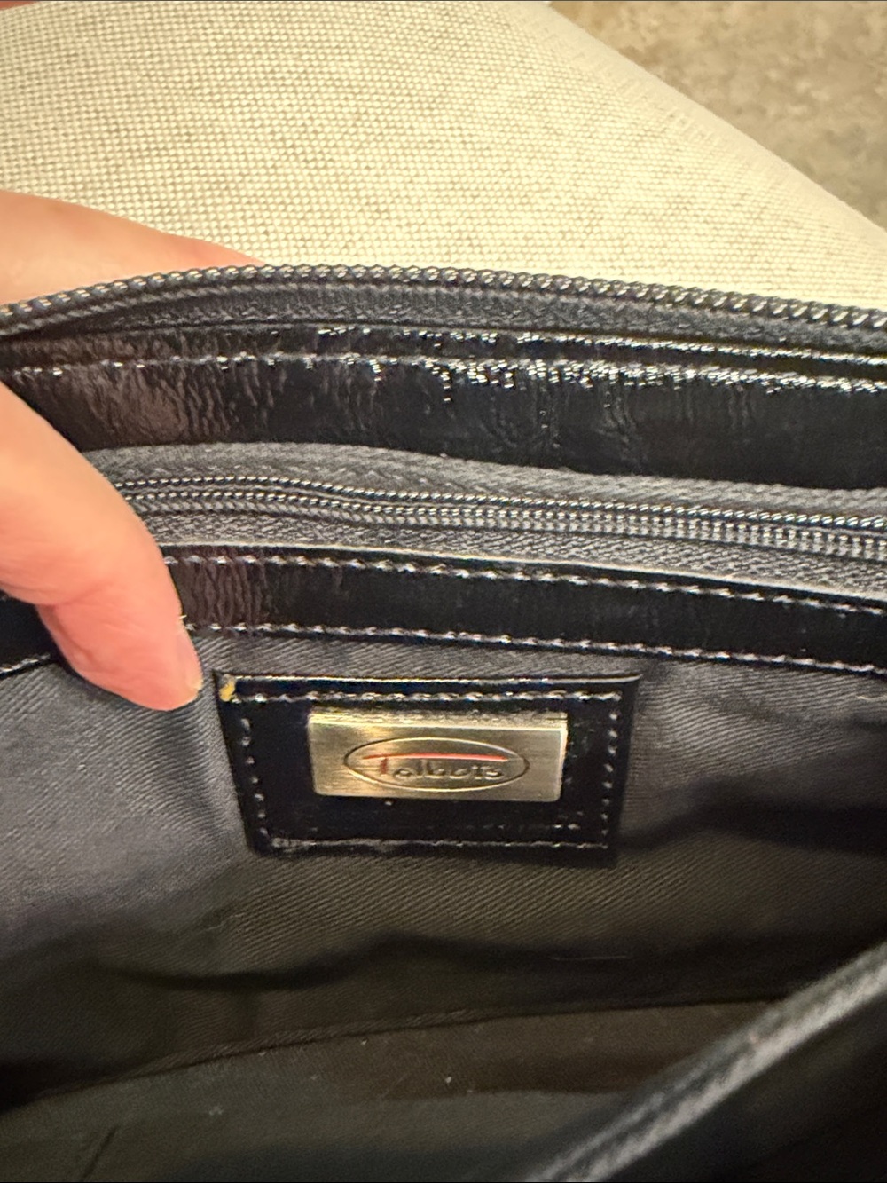 Talbots Black Patent Leather Wristlet Clutch - Picture 9 of 11